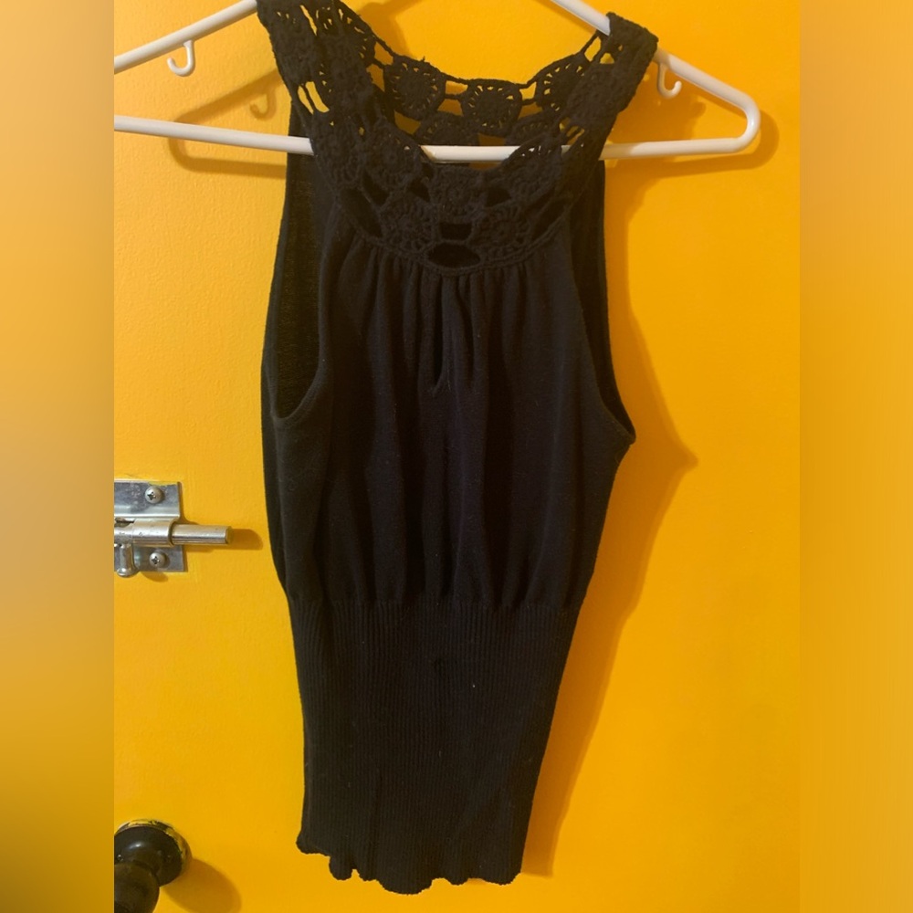 Black sleeveless fitted sweater - Vintage size small